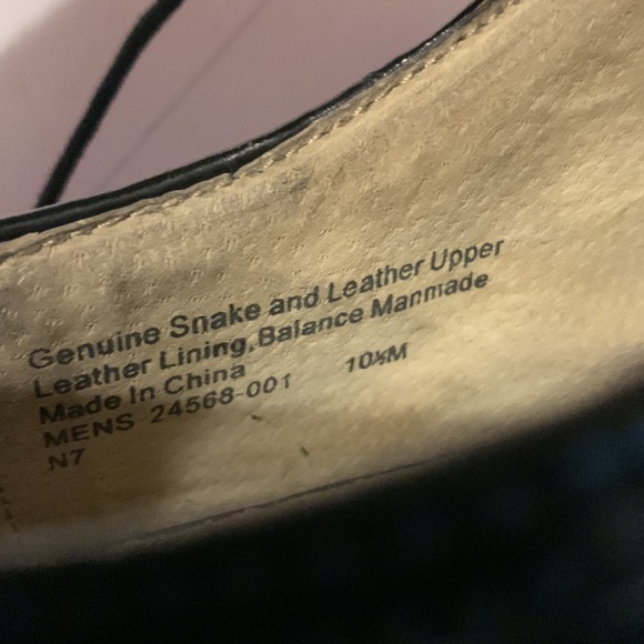 Stacy Adams Genuine Snakeskin Black Dress Shoes Size 10.5 Laces - Picture 7 of 8